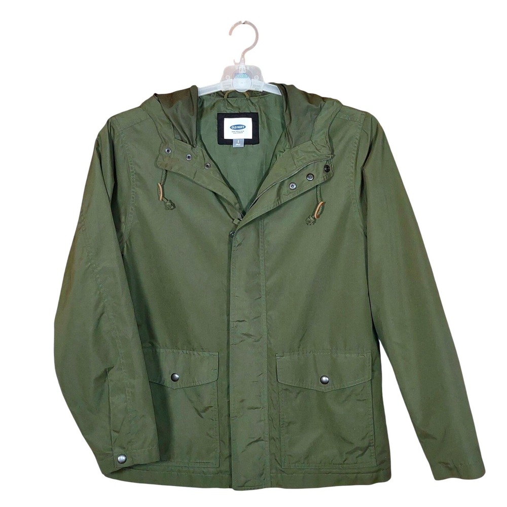 Old Navy Women's Hooded Anorak Jacket Size L Lightweight Utility - Olive Green
